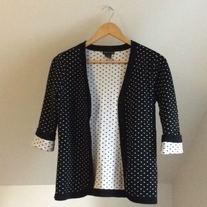 SALE: Black And White Dot Sweater Cardigan